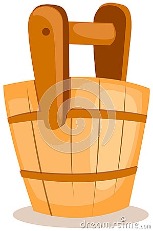 Wooden bucket Vector Illustration