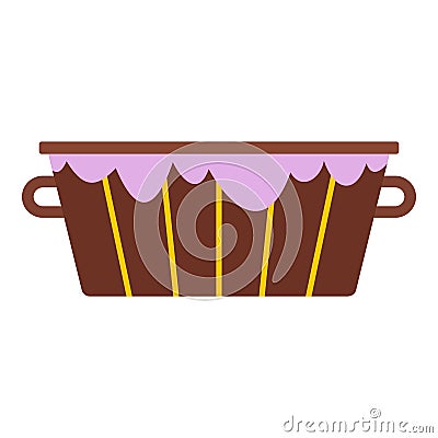 Wooden bucket with foam icon isolated Vector Illustration