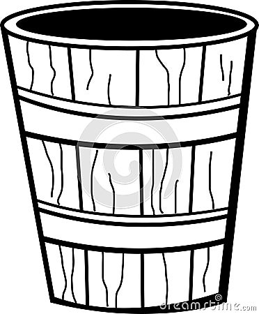 Wooden bucket vector illustration Vector Illustration