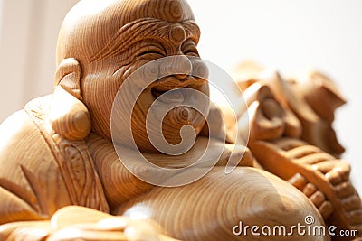 Wooden buddha Stock Photo