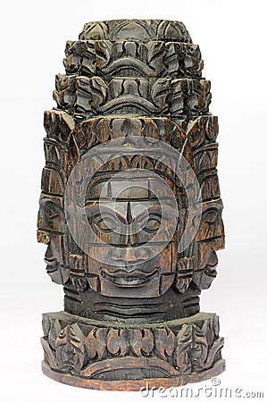 Wooden buddha at Angkor,Cambodia Stock Photo