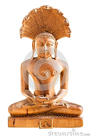 Wooden buddhist statuette Stock Photo