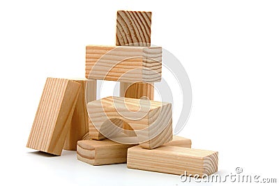 Wooden building blocks Stock Photo