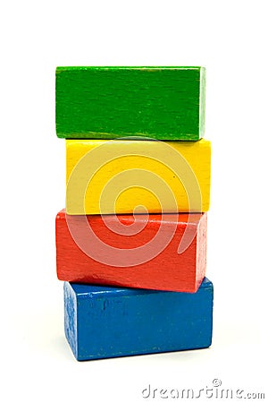 wooden building blocks Stock Photo