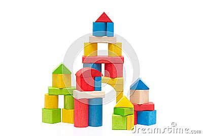 Wooden building blocks Stock Photo