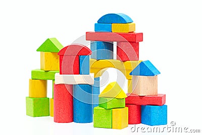 Wooden building blocks Stock Photo