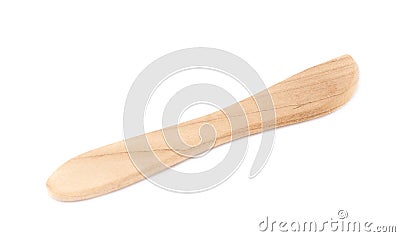 Wooden butter spreader knife isolated Stock Photo