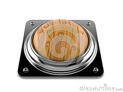 Wooden button Stock Photo