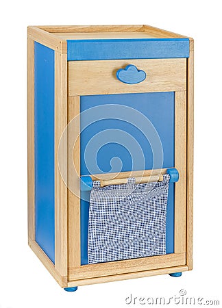 Wooden cabinet toys storages Stock Photo