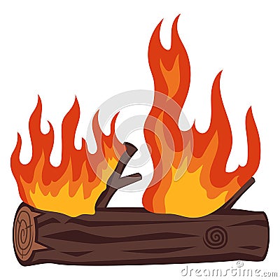 Wooden Campfire Illustration Vector Illustration