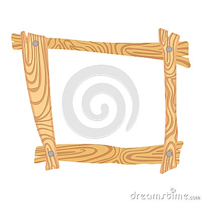 Wooden cartoon frame Stock Photo