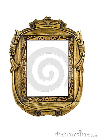 Wooden carved Frame for picture Stock Photo