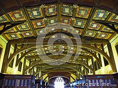 Wooden ceiling in Bodleian library Stock Photo