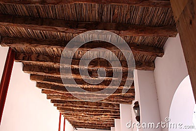 Wooden ceiling in chapel Stock Photo