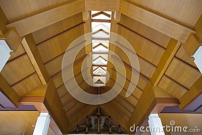 Wooden ceiling Stock Photo