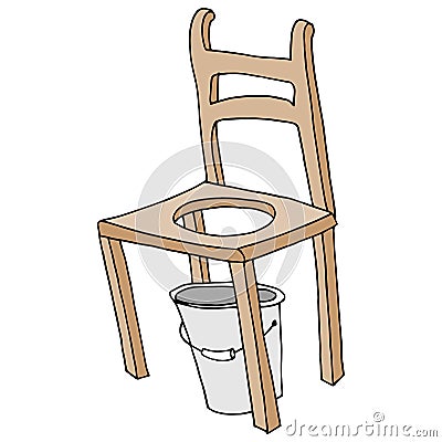 Wooden chair retro commode drawing Vector Illustration