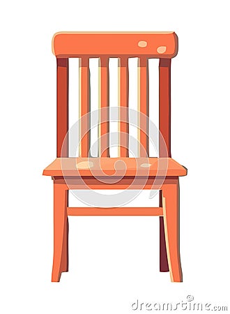 Wooden chair rustic plank Vector Illustration