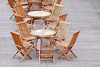 Wooden Chair & Table Stock Photo