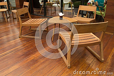 Wooden Chair & Table Stock Photo