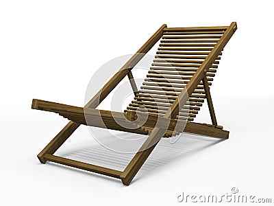 Wooden chaise longue Stock Photo