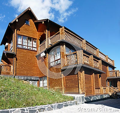 Wooden chalet Stock Photo