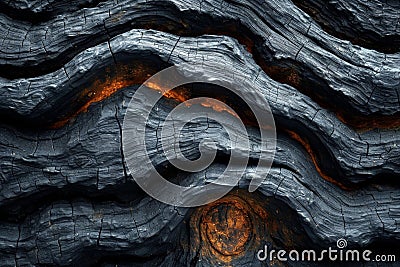 Wooden charcoal texture. Burnt wood background Stock Photo