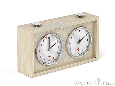 Wooden chess clock Stock Photo