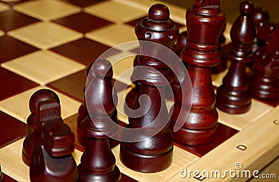 Wooden Chess Pieces Stock Photo