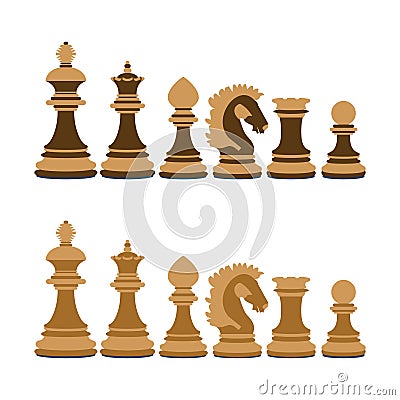 Wooden chess Vector Illustration