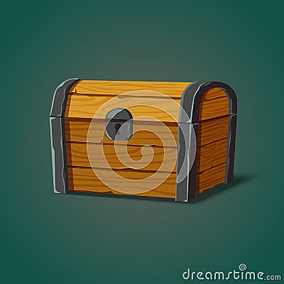 Isolated dower chest or isometric wooden crate Vector Illustration