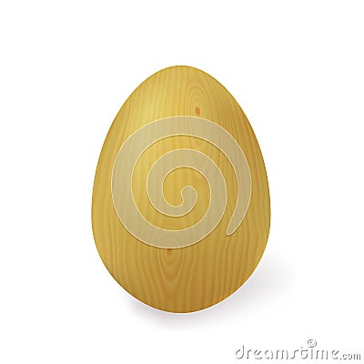 Wooden chicken egg. Eater icon Vector Illustration