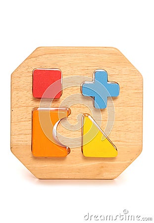 Wooden childs shape sorter toy Stock Photo