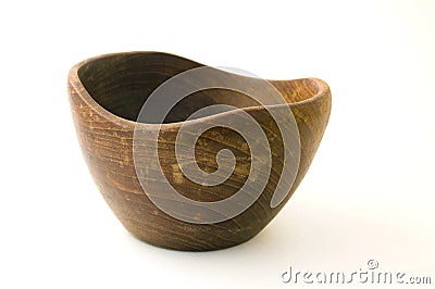 Wooden chineese bowl Stock Photo