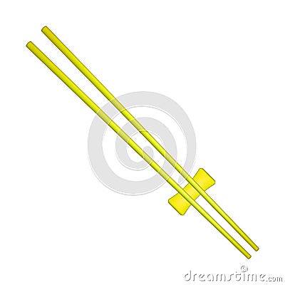 Wooden chopsticks in yellow design Vector Illustration