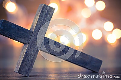 Wooden Christian Cross Stock Photo