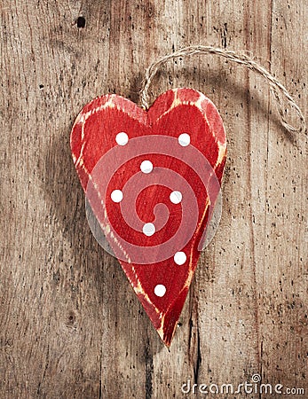 Wooden christmas decoration heart Stock Photo
