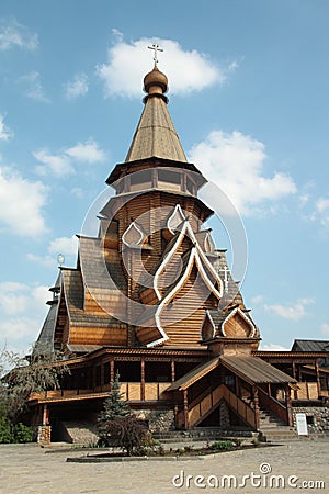 Wooden Church in Izmaylovo Kremlin, Moscow Stock Photo