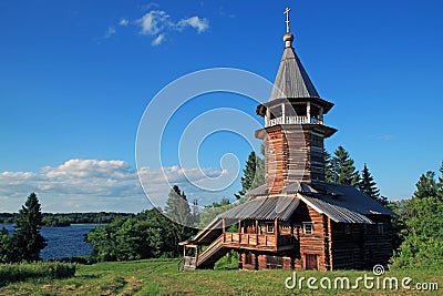Wooden church on Kizhi island Stock Photo