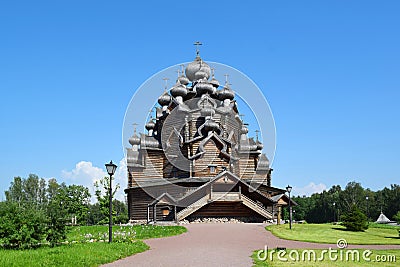 Wooden church (Pokrovskaya church), St. Petersburg, Russia. Stock Photo