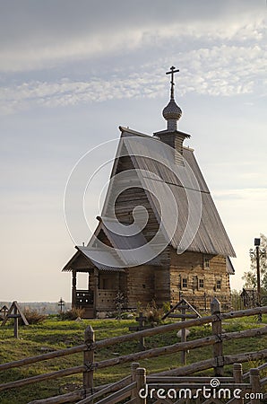 Wooden Church of the Resurrection (Voskresenskaya) (1699) on Levitan's mountain. Ples Stock Photo