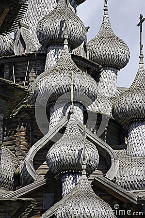 Wooden churches. Russia, Kizhi island. Stock Photo