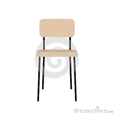 Wooden classic school chair isolated. Back to school. Vector illustration, flat design Vector Illustration