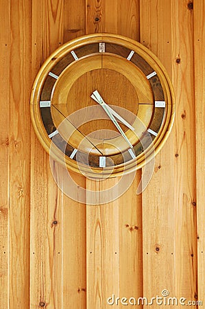 Wooden clock Stock Photo