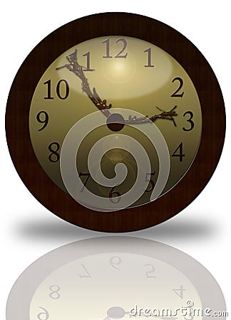 Wooden Clock Stock Photo