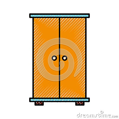 Wooden closet isolated icon Vector Illustration