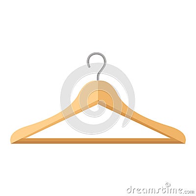 Wooden cloth hanger Vector Illustration