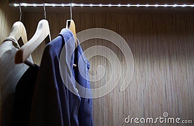 Wooden Clothes hanger Stock Photo
