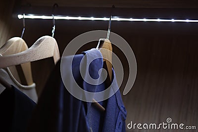 wooden Clothes hanger Stock Photo