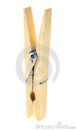 Wooden clothespin Stock Photo