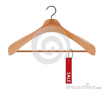 Wooden coat hanger Vector Illustration